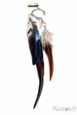 Hanger met veren - 17–20 cm - natuurlijk